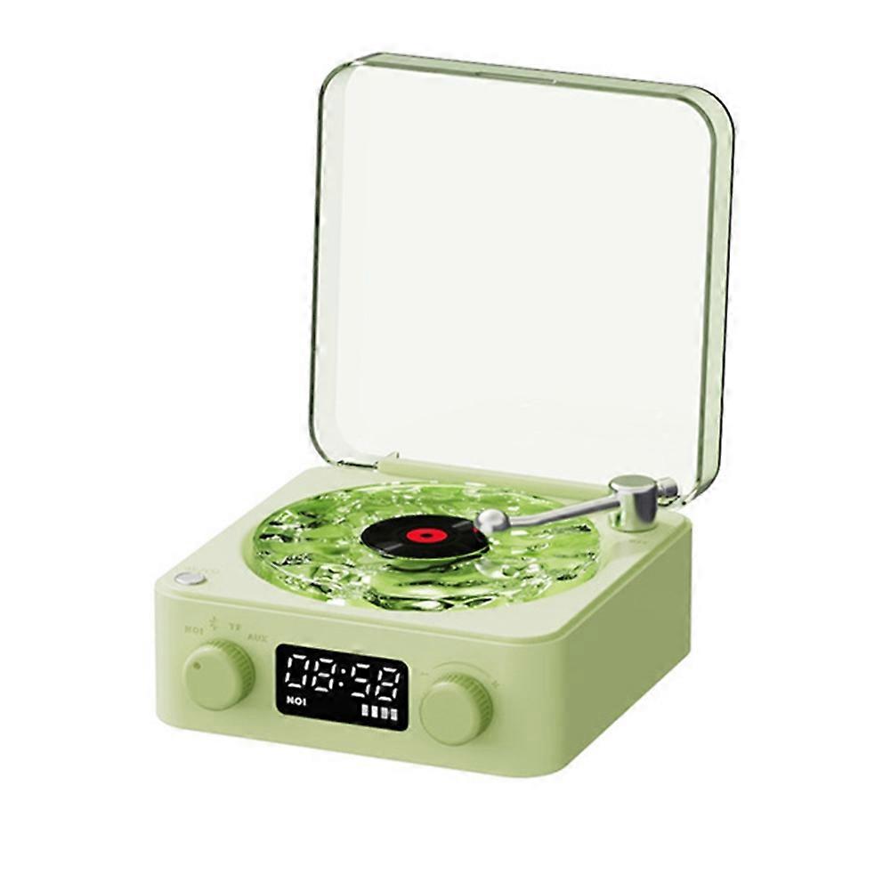Kw03 Retro Rgb Kabelloser Bluetooth 5.0 Plattenspieler, Stereoklang Mit Weißem Rauschen, Grün