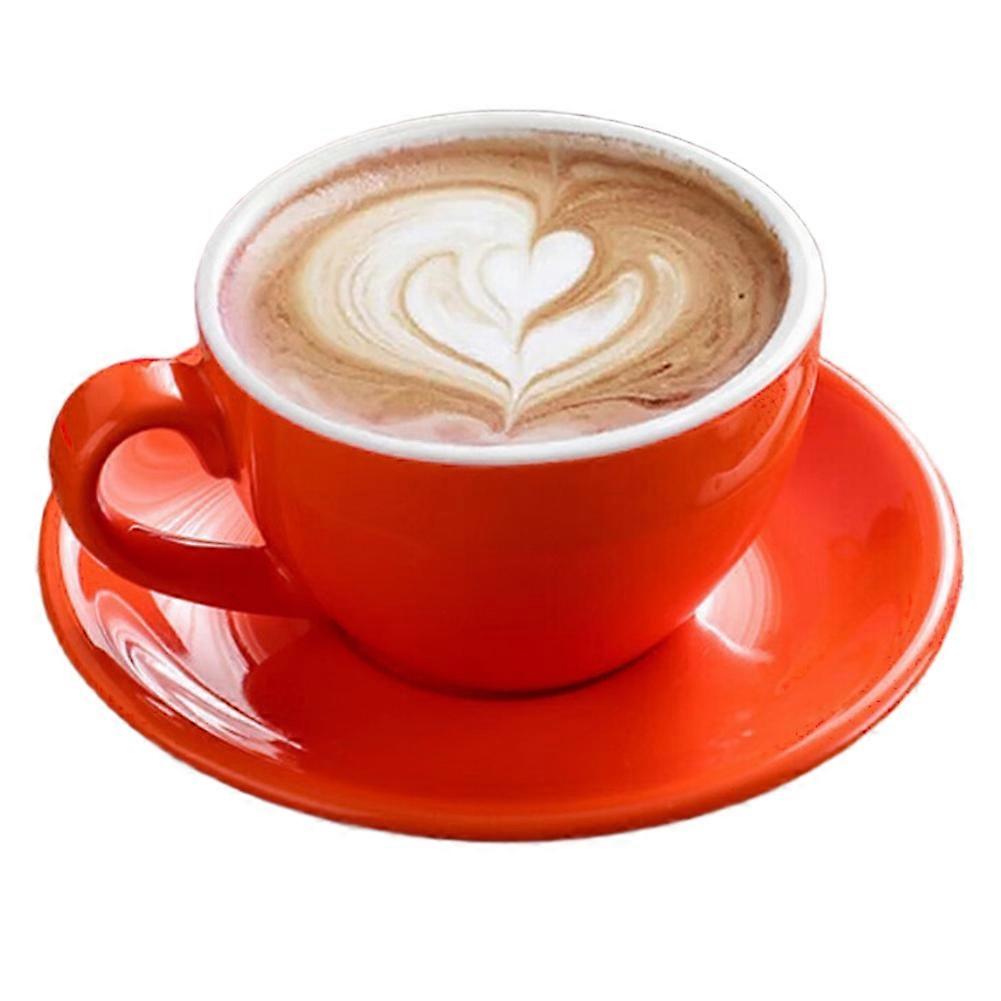 Minimalistischer Keramik-kaffeebecher, 220 Ml, Einfarbig Mit Boden, Europäischer Stil, Latte-rot