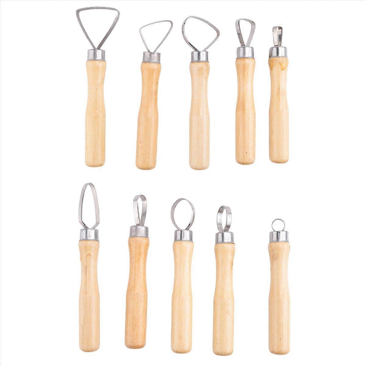 Set Mit 10 Schnitzwerkzeugen Aus Metall Und Holz Mit Dicken Griffen