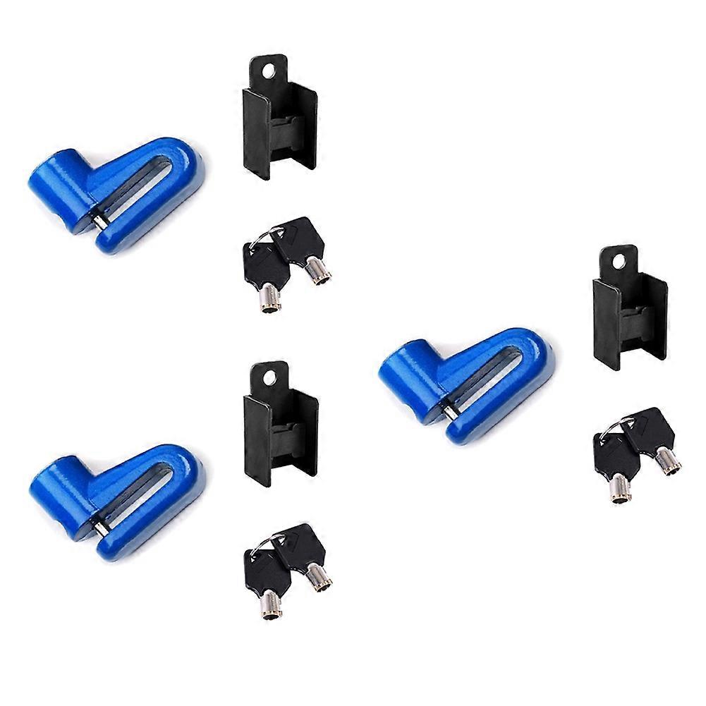 Set Mit 3 Scheibenschlössern Für Fahrräder, Motorräder, Elektroautos, Schlüsselschlösser, Fahrradzubehör, Blaues Fahrradschloss