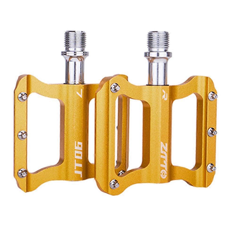 Ztto Ultraleichte Flatpedale Für Rennräder, Lager Aus Aluminiumlegierung, Rutschfest Und Faltbar, Goldfarben.