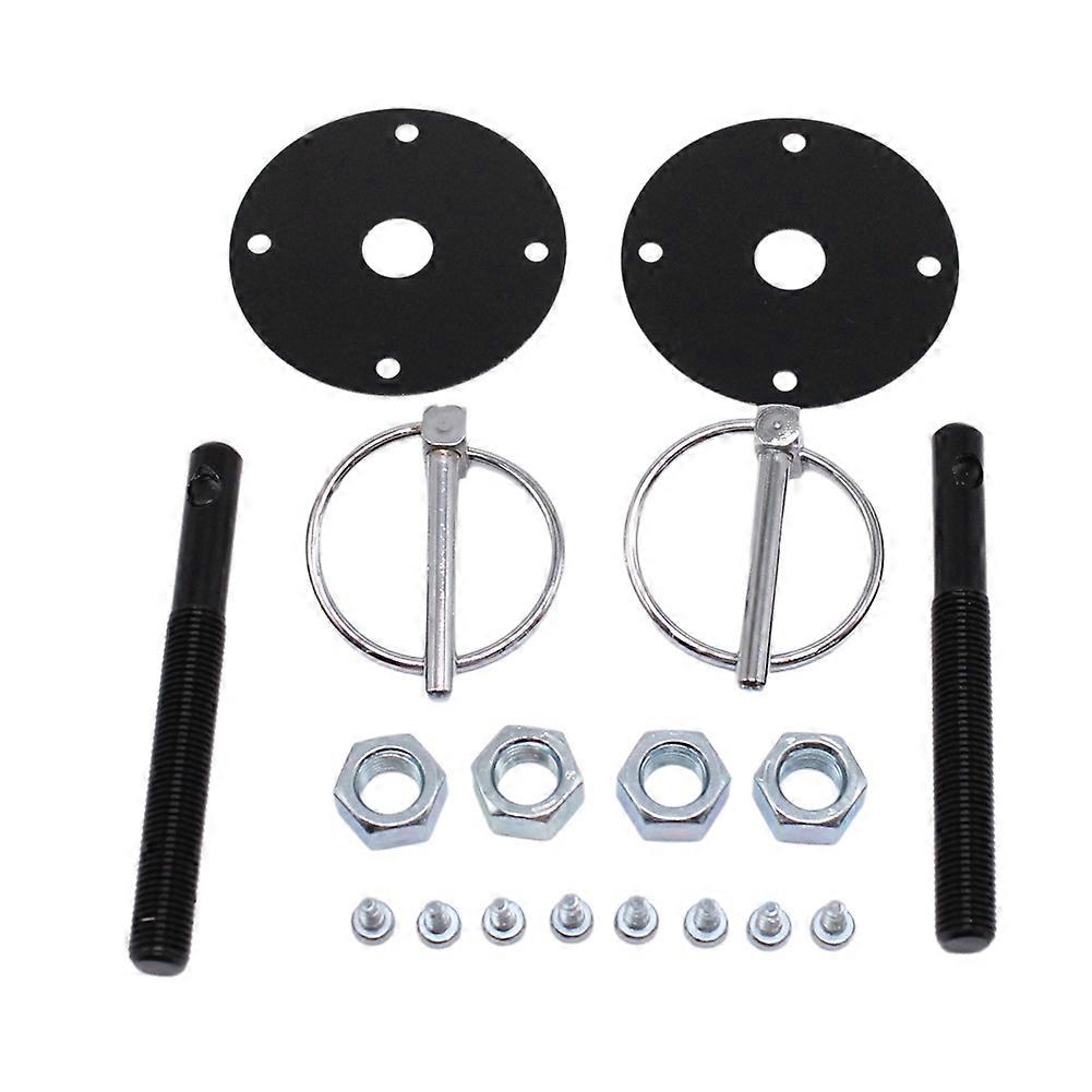 Motorhauben-stiftset Aus Schwarzem, Maschinell Bearbeitetem Aluminium, Universeller Klappmotorhaubenverschluss Für Gm, Chevy Und Ford, Klappstifte, Schutzplatten