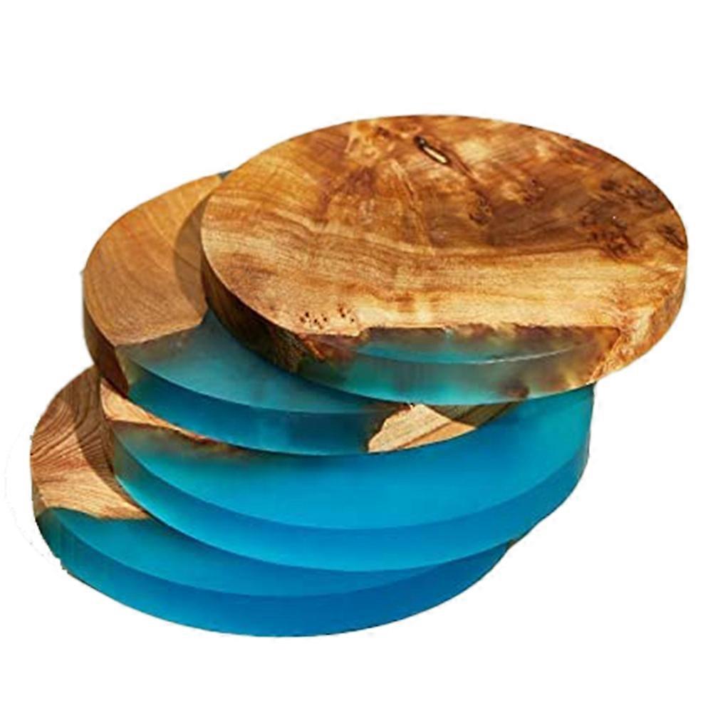 Set Mit 4 Holzuntersetzern Mit Epoxidharz, Baruntersetzer Für Getränke, Moderne Untersetzer Für Bar, Küche, Zuhause Oder Wohnung