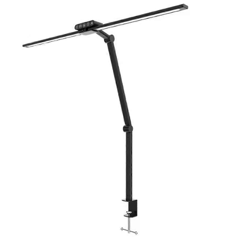 Doppelkopf-schreibtischlampe Mit Klemme, Langem Arm, Dimmbar, 24 V, Ultrahell, Automatische Dimmfunktion, Architektenlampentyp, Us-stecker.