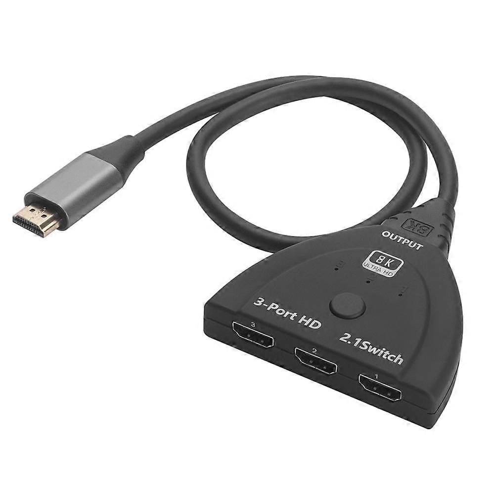3-port-kvm-switch, Kompatibel Mit Hdmi 8k 60hz, 3 Eingänge Und 1 Ausgang, Für Dvd-player, Pc, Laptop Und Fernseher.