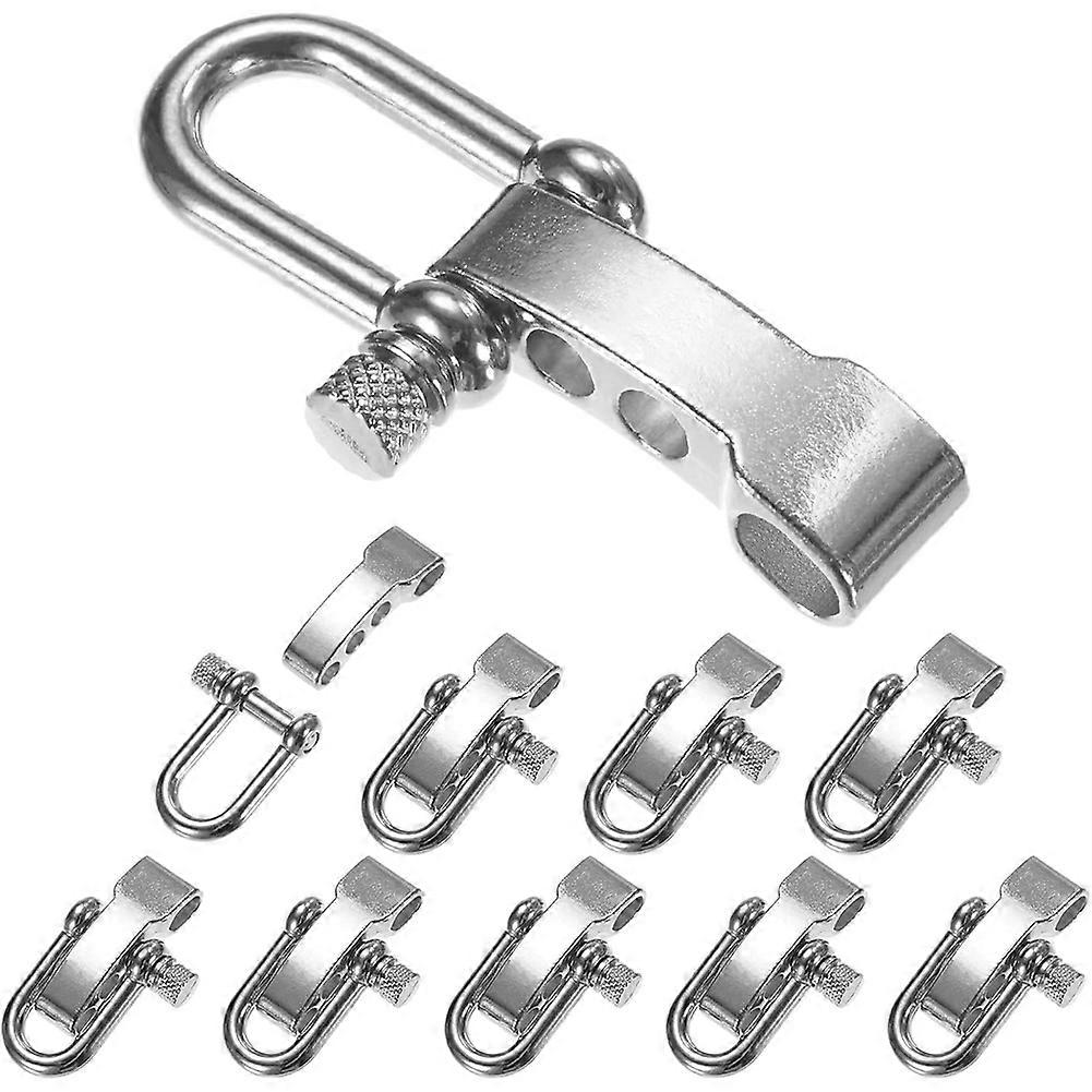 Packung Mit 10 Paracord-armbandschlaufen – Verstellbarer U-förmiger Metallschäkel Für Überlebensarmbänder, Gürtel Und Outdoor-seile