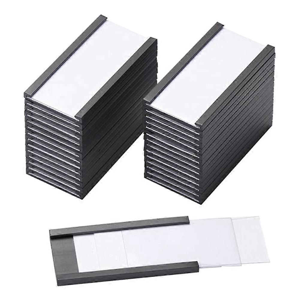 100 Magnetische Etikettenhalter Mit Magnetischen Kartenhaltern Und Transparenten Kunststoffschutzhüllen Für Metallregale (1 X 2 Zoll)