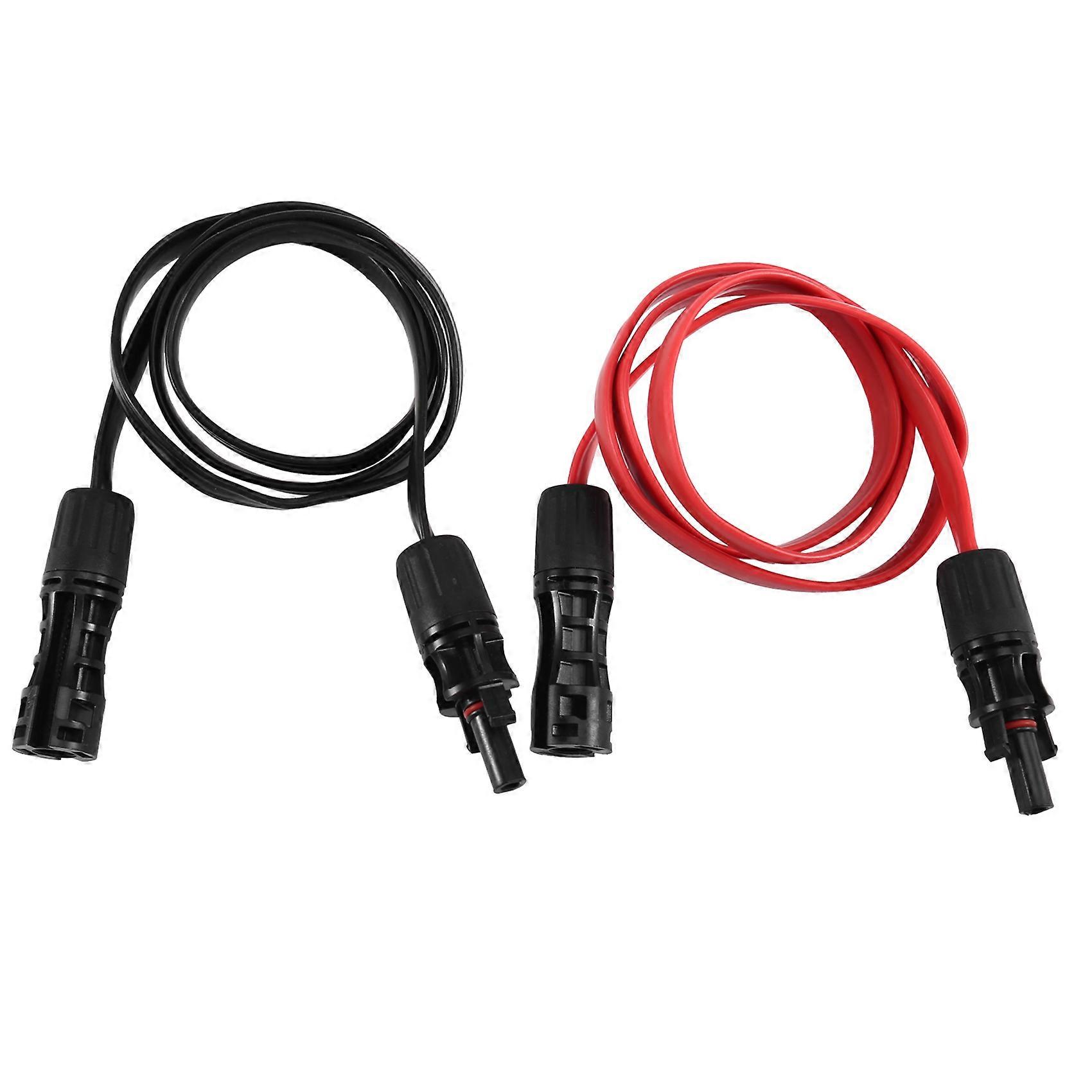 2 Solarverlängerungskabel Mit Stecker, 1 M, 4 Mm², 1500 V/50 A, Flaches, Flexibles Photovoltaik-solarkabel