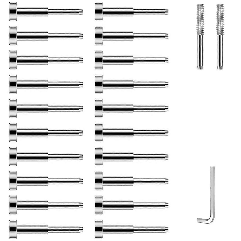 20-teiliges Set Für Unsichtbare Kabelgeländer, Für 3,2 Mm (1/8 Zoll) Drahtseil, Unsichtbare Sst316-spannschraube, Vollständig Verdecktes Kabelgeländer.
