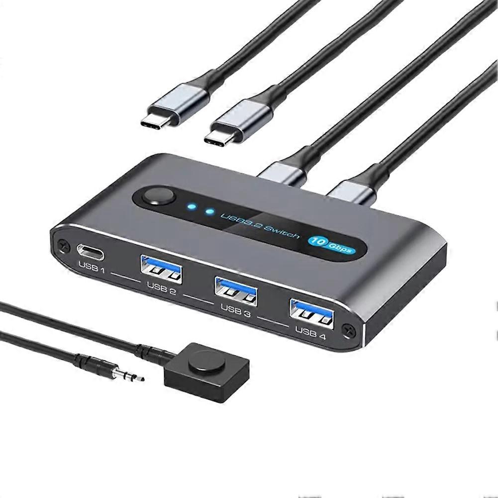 Usb-switch, Mit Dem Zwei Computer Vier Usb-3.2-geräte Gemeinsam Nutzen Können. 10-gbit/s-usb-c-switch Für Tastatur, Maus, Drucker, Webcam Und Desktop-steuerung.