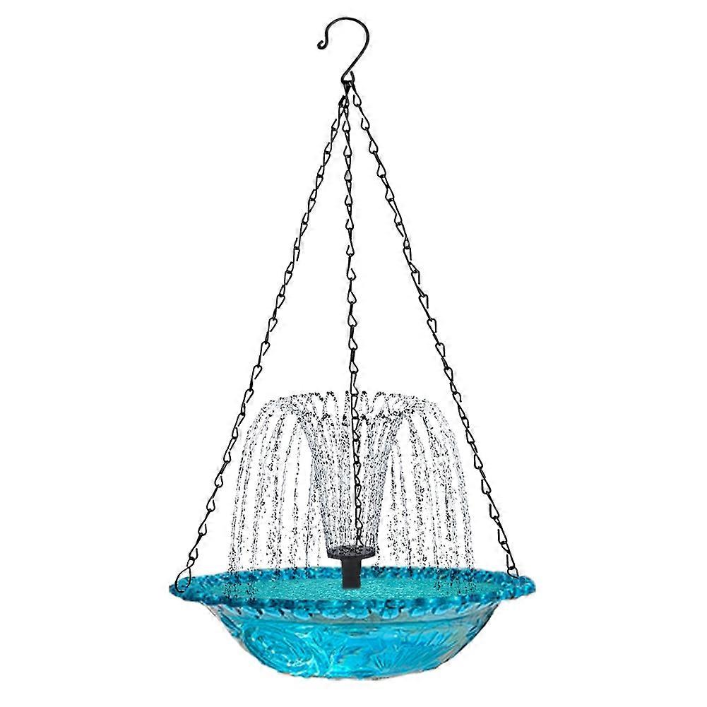 Hängende Vogeltränke Mit Solarbrunnen, Solarbrunnen Für Den Außenbereich, Blau