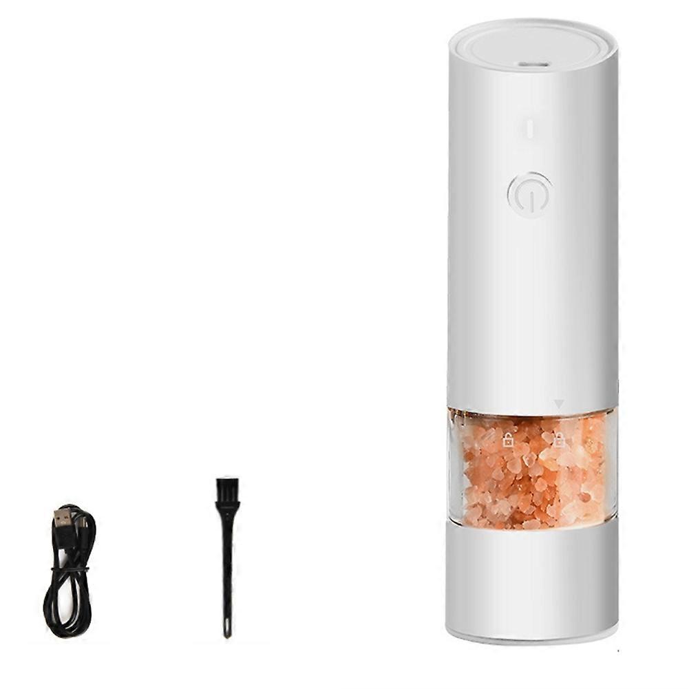 Usb-wiederaufladbare Pfeffermühle, Elektrische Pfeffermühle, Meersalzmühle Für Grillabende, Weiß