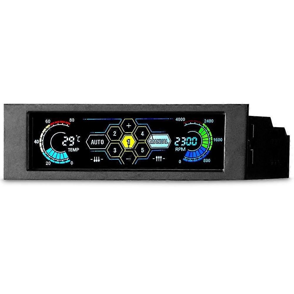 Lüfterdrehzahlregler Mit 5 Stufen, 5,25-zoll-lcd-touchscreen, Temperaturregler Für Computerkühlung, Temperaturanzeige An Der Vorderseite