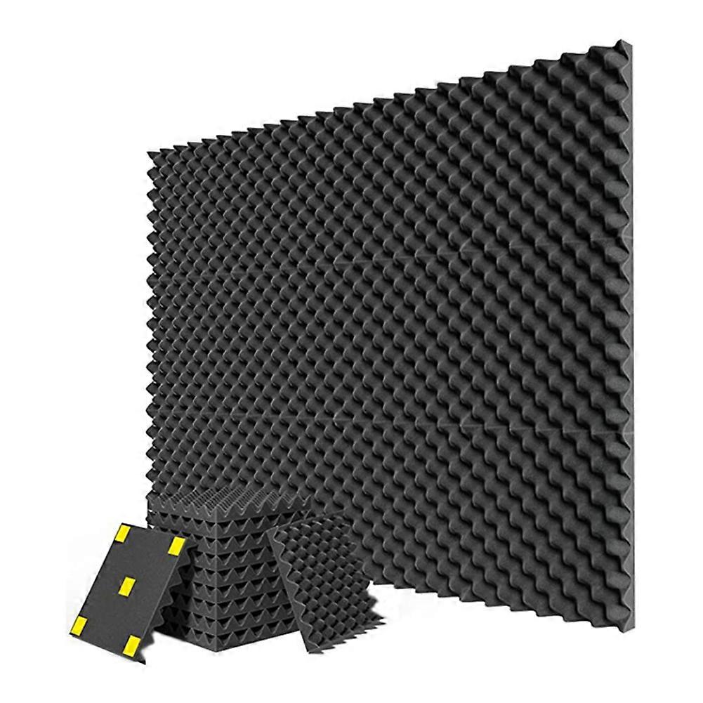 Packung Mit 12 Akustikschaumstoffplatten, 2,5 Cm X 30,5 Cm X 30,5 Cm, Hochdichter, Schnell Formbeständiger Memory-schaum, Schwarz