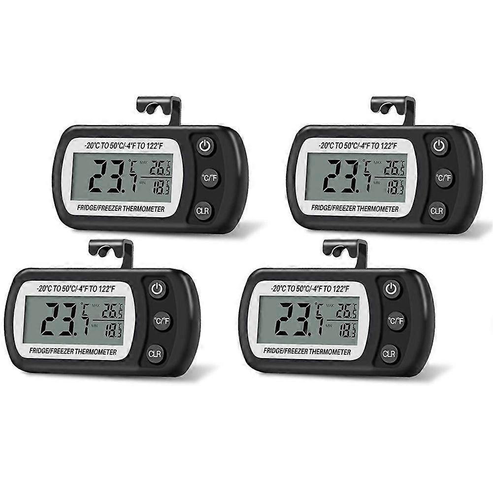 Set Mit 4 Digitalen Thermometern Für Kühlschrank Und Gefrierschrank Mit Großem Lcd-bildschirm Und Ständer Für Die Küche.