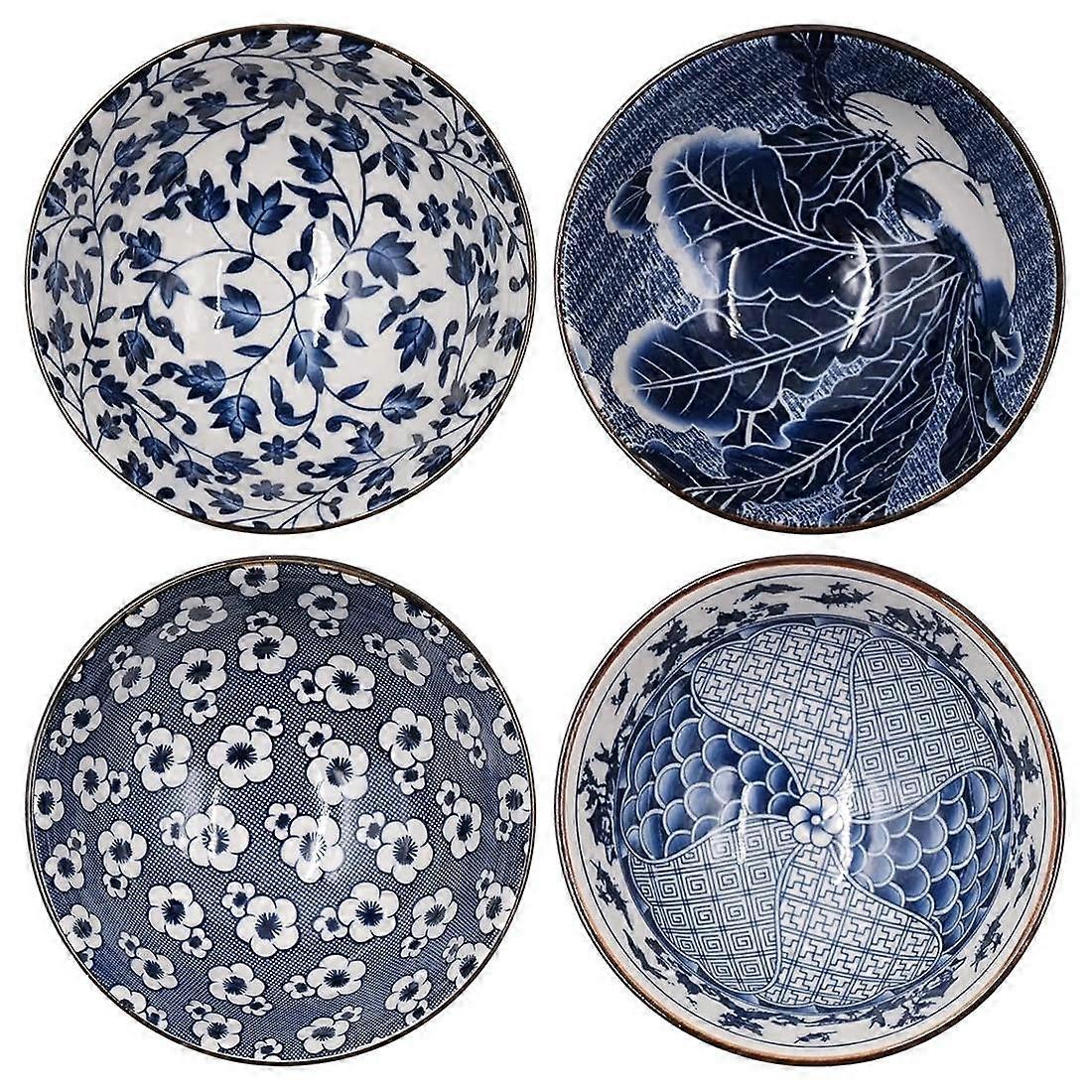 Set Aus 4 Keramikschalen, 11,5 Cm Große Japanische Dipschalen Für Reis, Müsli Und Desserts.