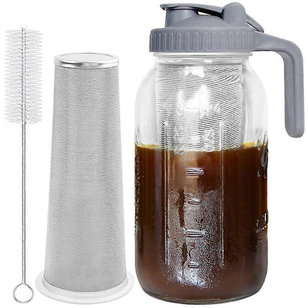 1,9-liter-kaltbrüh-kaffeemaschine Mit Extra Dichtem Edelstahlfilter Für Eiskaffee Und Eistee – B