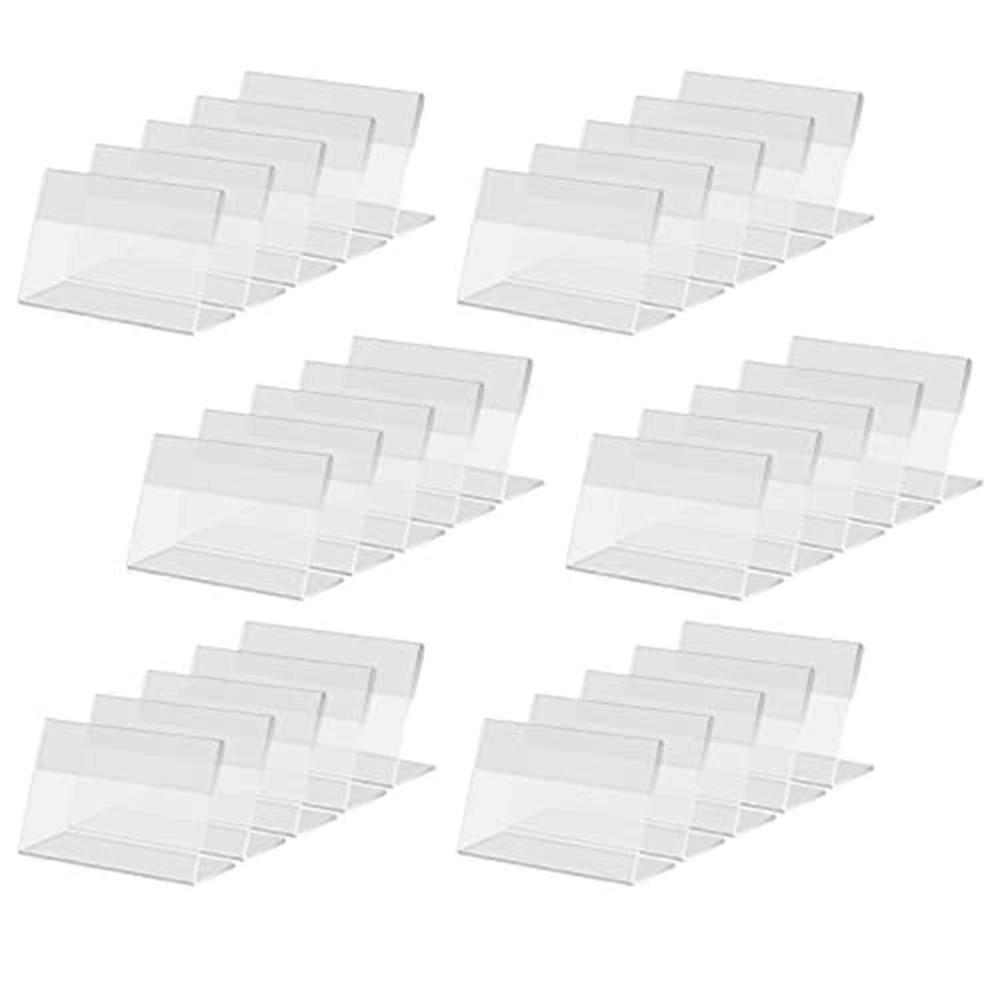 Set Aus 30 Mini-displayständern Aus Transparentem Acryl, L-form, Horizontal Geneigt, Für Visitenkarten (7 X 4 Cm).