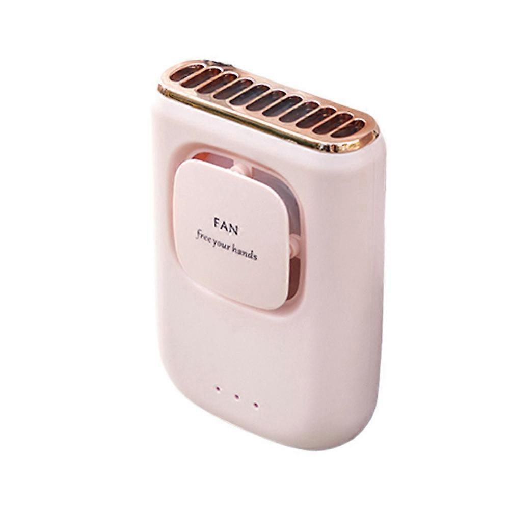 Tragbarer Ventilator, Handlicher Ventilator, Freihändiger Ventilator Zum Umhängen, Gürtelventilator Für Camping Und Baustellen, Pink