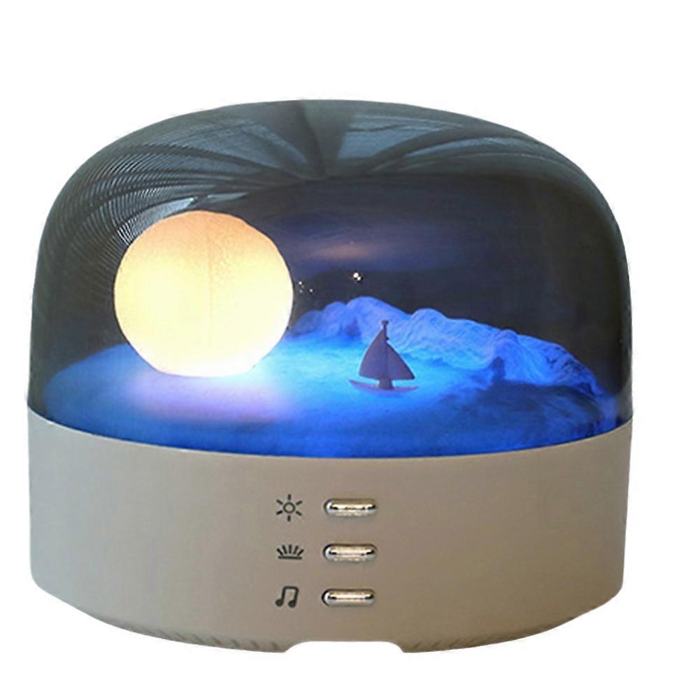 Nachtlicht Mit Bluetooth-lautsprecher, Nachttischlampe Mit Mondlichteffekt, 2-in-1-bluetooth-musiklampe, Wiederaufladbare Led-lampe – B