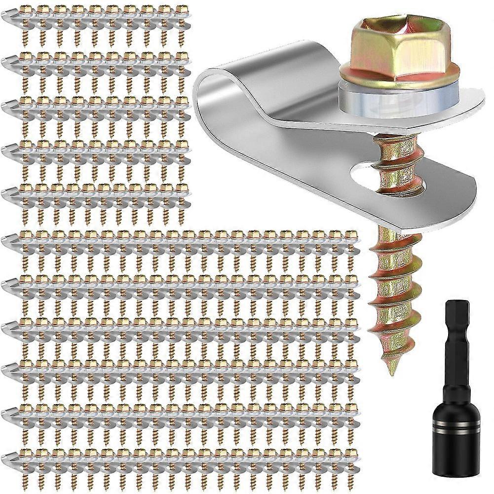 Befestigungsklammern Für Drahtzäune Aus Edelstahl, Pfostenbefestigungsschrauben Mit Drahtbefestigungsvorrichtung, Befestigungsklammern Für Landwirtschaftliche Drahtzäune (200er-set)