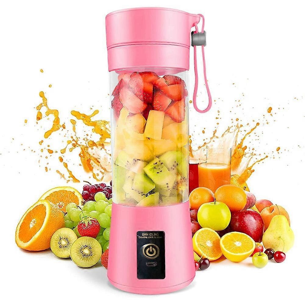 Mini-tragbarer Mixer Für Milchshakes Und Smoothies, Usb-aufladbar, 380 Ml, Mit 6 Klingen, Ideal Für Reisen.