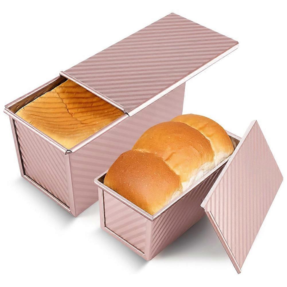 Set Mit 2 Pullman-brotformen Mit Deckel, Antihaftbeschichtet, Fassungsvermögen 450 G/225 G, Zum Toasten Und Backen Geeignet.