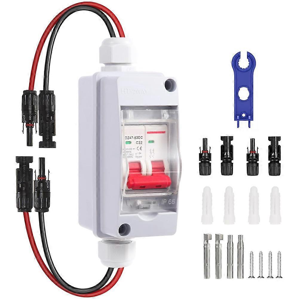 Dc 500v Solarpanel-trennschalter, Ip65 32a Wasserdichter Miniatur-leistungsschalter Für Photovoltaikmodule.