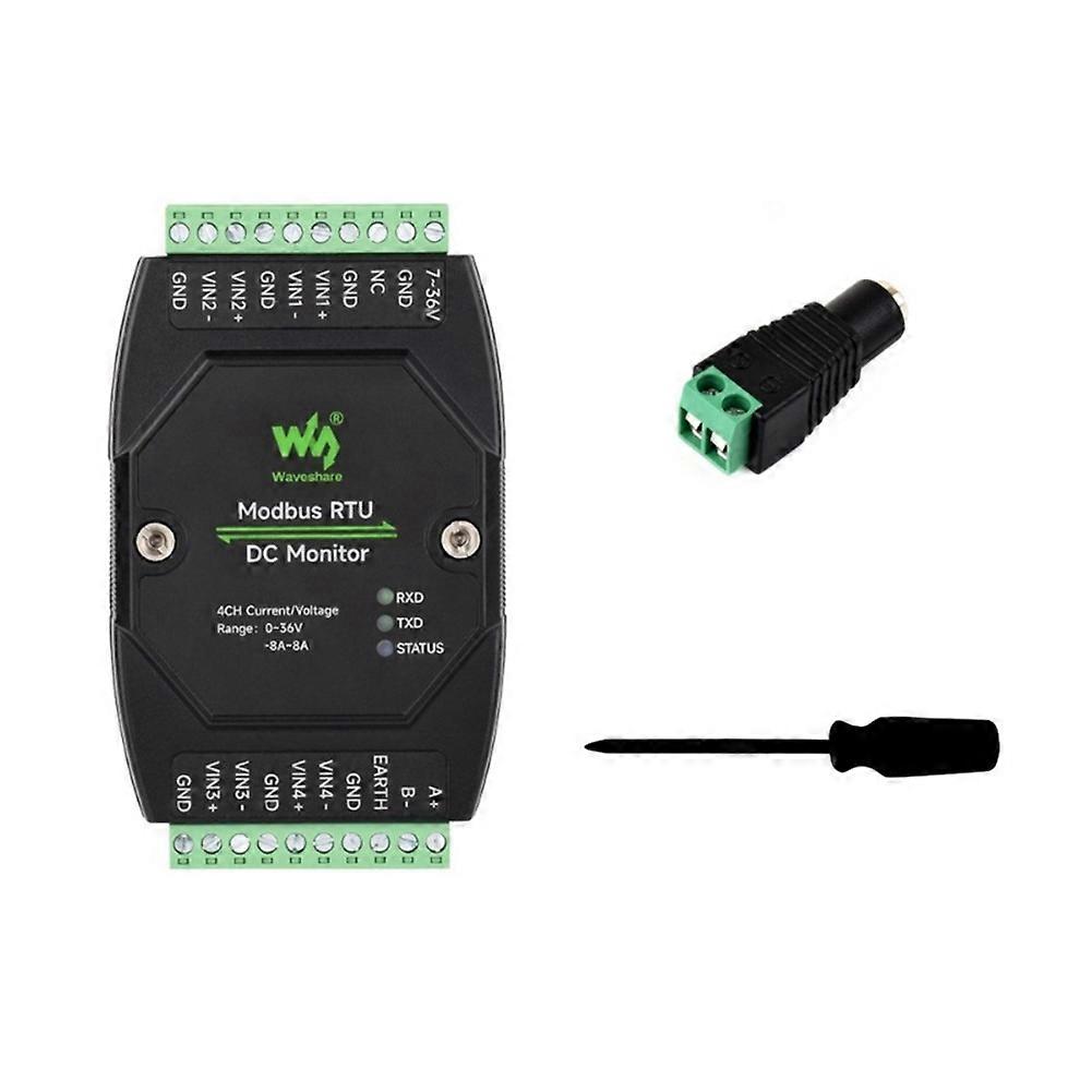 Waveshare 4-kanal Modbus Rtu 16-bit Hochpräzises Industrielles Dc-überwachungsmodul Zur Erfassung Von Strom-/spannungs-/leistungsdaten