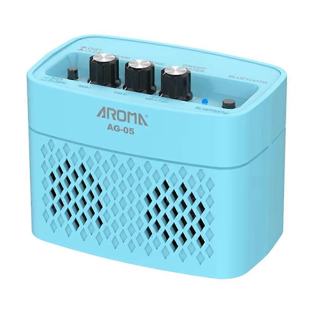 Aroma 5w Gitarrenverstärker Für E-gitarre, Kleiner Übungsverstärker Mit Bluetooth, Clean- Und Overdrive-kanäle, Blau