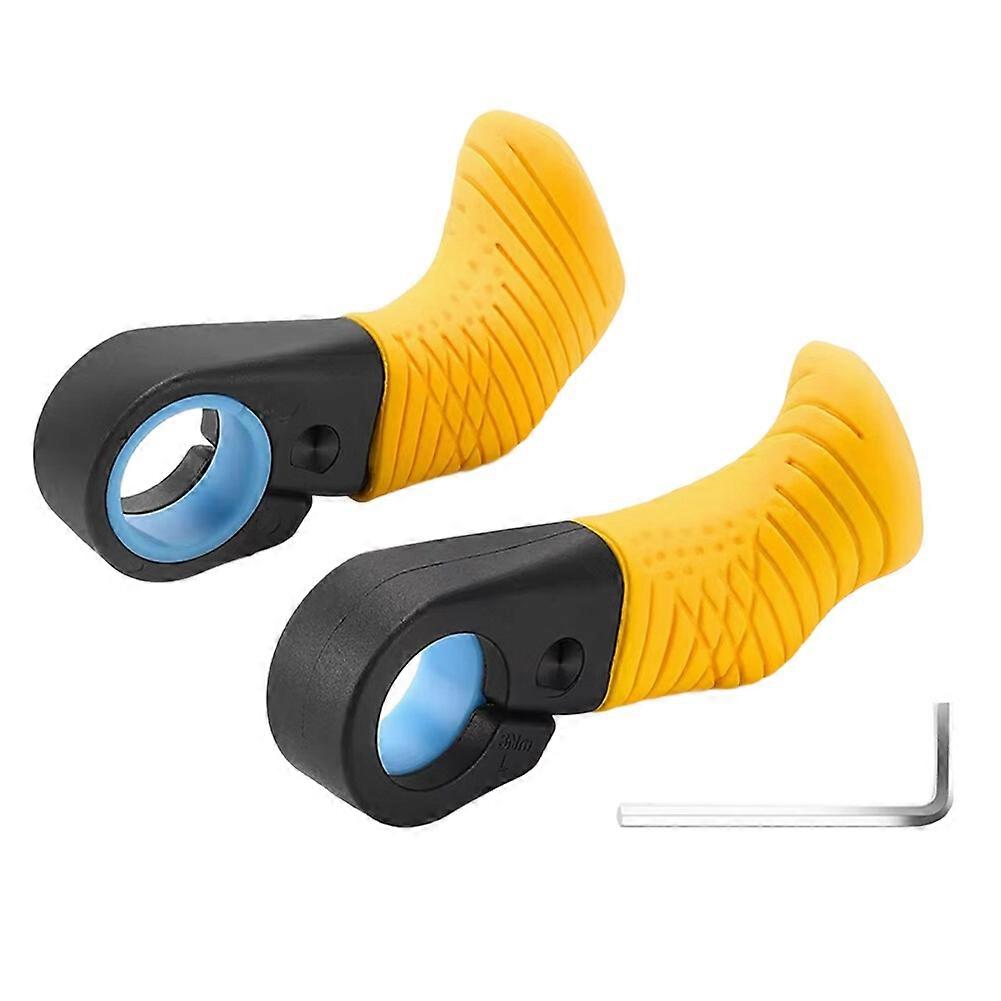 Ergonomische Daumenauflagegriffe, Zusätzliche Lenkergriffe Für Fahrräder, Kleine, Schafshornförmige Griffe, Gelb