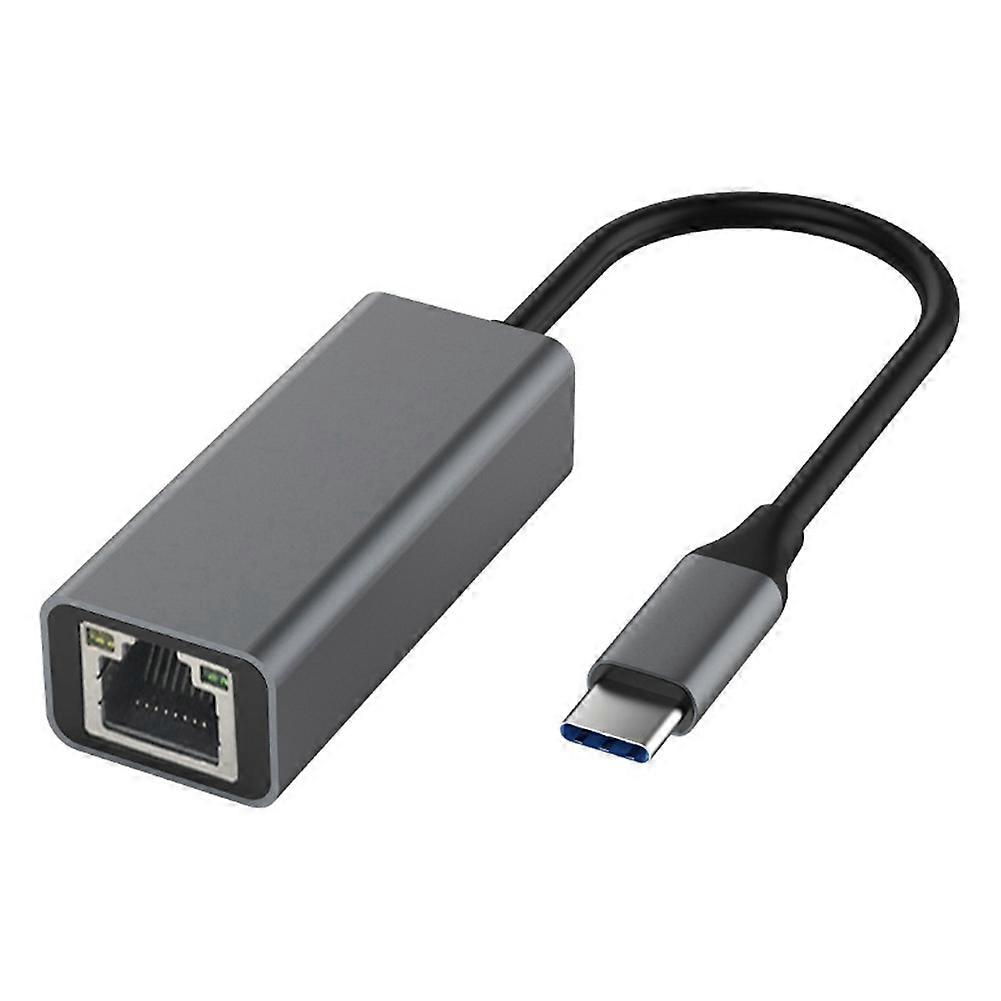 Usb-c-zu-ethernet-adapter, Usb-c-zu-rj45-schnittstellenkonverter Für Alle Laptop-typen (grau)