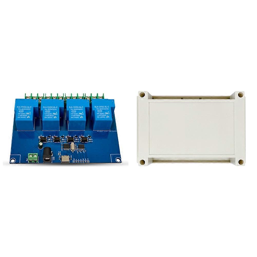 4-kanal 12v 30a Usb-relaismodul Mit Gehäuse, Usb-seriell-schnittstelle Und Intelligentem Steuerschalter