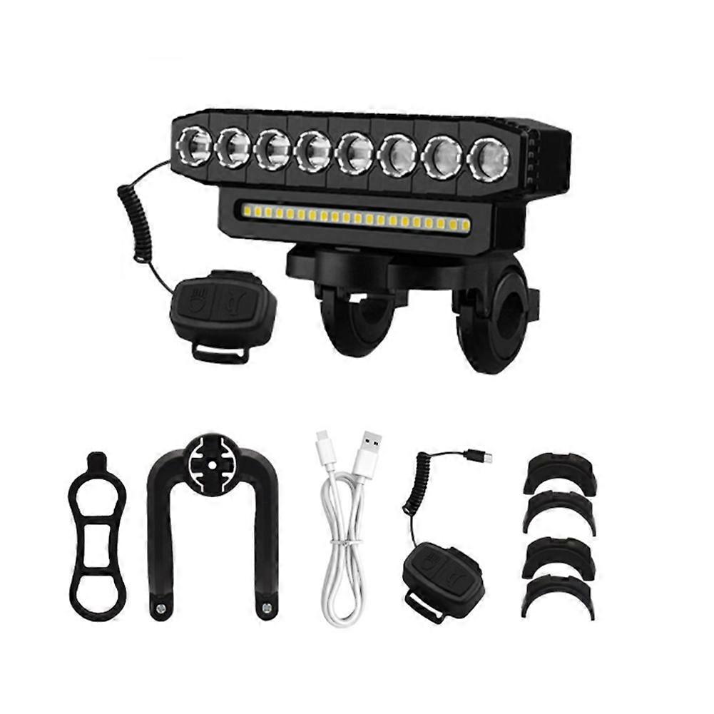 Led-fahrradfrontlicht, Usb-aufladbar, Große Leuchtweite, Einfache Montage, 6 Beleuchtungsmodi, Integrierte Klingel.