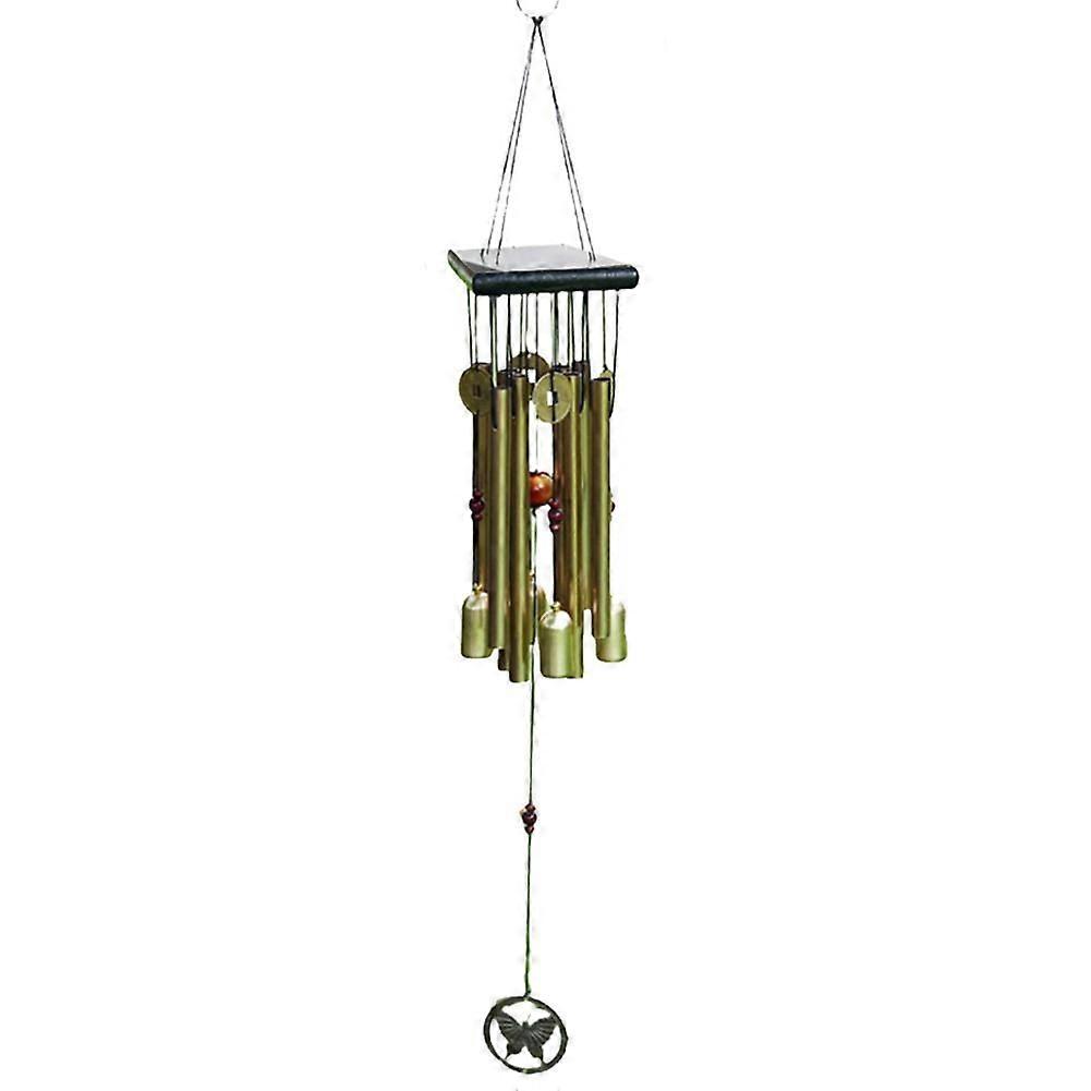Dekoratives, 66 Cm Langes Windspiel Aus Holz Für Den Außenbereich Mit Schmetterlingsmotiv Und Harmonischer Melodie. Gartendekoration.
