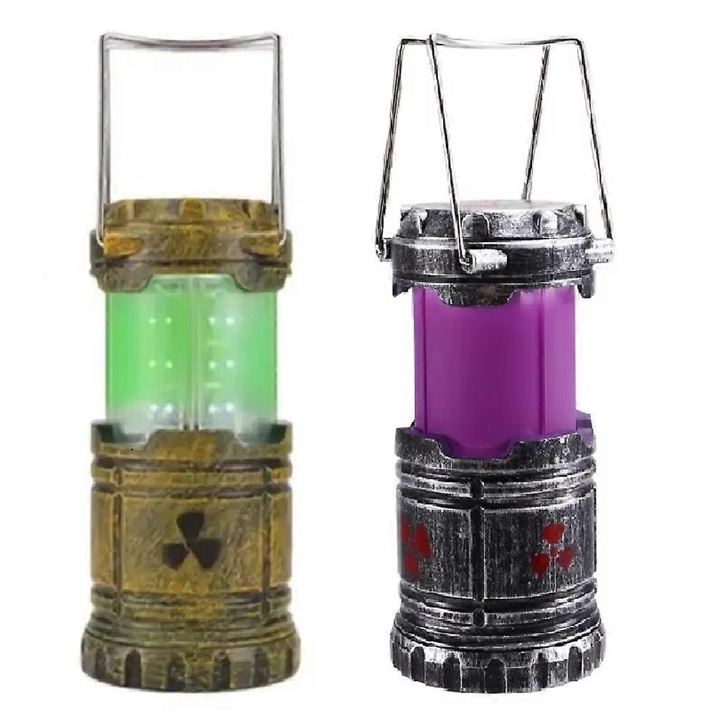 Set Mit 2 Mini-laternen In Form Eines Atomreaktors, Ideale Taschenlampe Zum Campen, Für Halloween Oder Als Dekoration Für Zuhause.