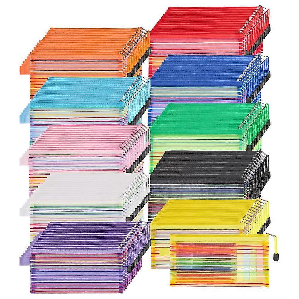 Packung Mit 120 Netzbeuteln Mit Reißverschluss, Erhältlich In 10 Farben, Ideal Zur Aufbewahrung Von Make-up-produkten Und Anderen Büroartikeln.