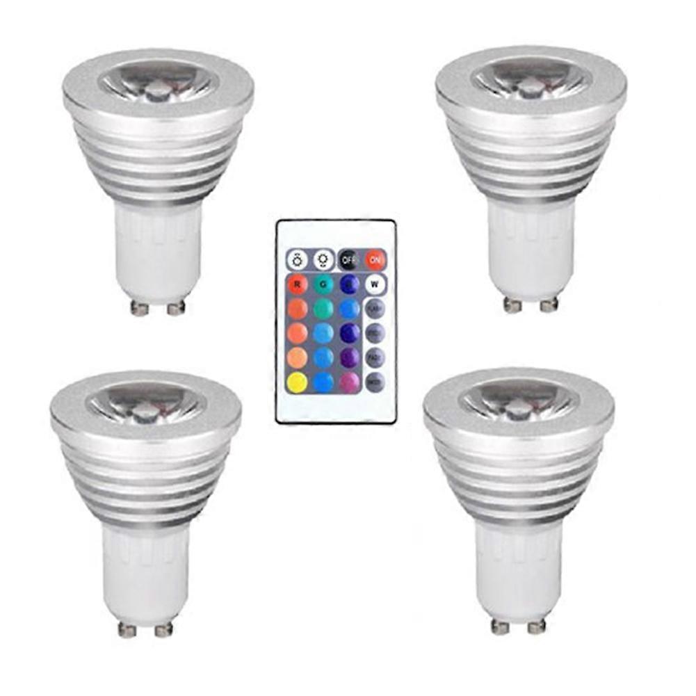 4 Gu10-lampen Und 1 Fernbedienung Mit Speicherfunktion. 4 Dynamische Lichtmodi. Projektor Mit 17 Wechselnden Farben.