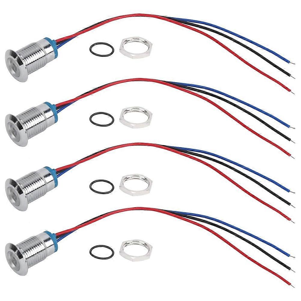Vorverdrahtete 12-mm-12-v/24-v-zweifarben-led-anzeige Mit Gemeinsamer Anode (rot/blau), Tasten Und Anzeigen