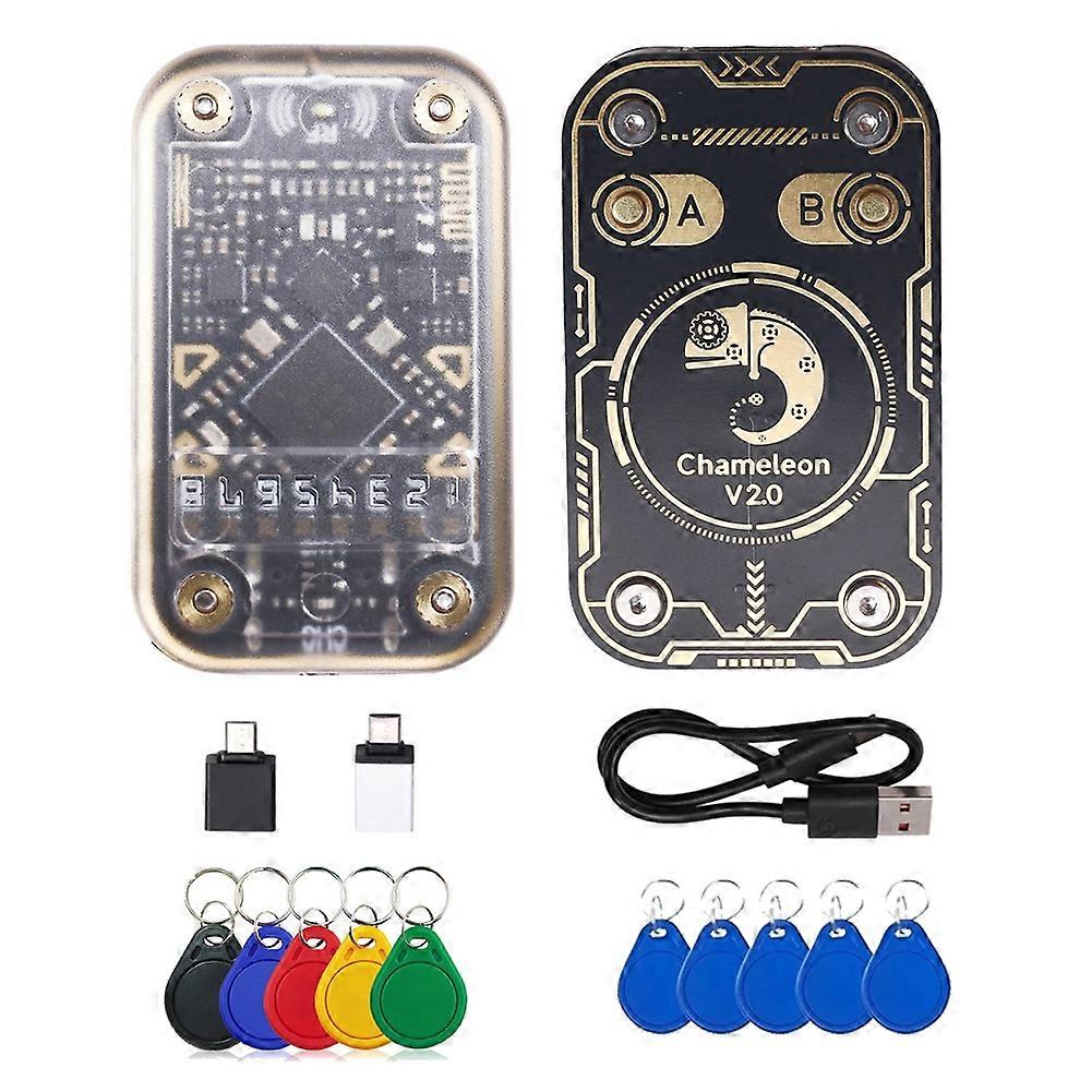 Chameleon V2.0 Rfid-chip-lesegerät-emulator + 5xuid/cuid-schlüsselanhänger, 125 Khz 13,56 Mhz, Kartendekodierung, Chameleon Nfc-duplikator
