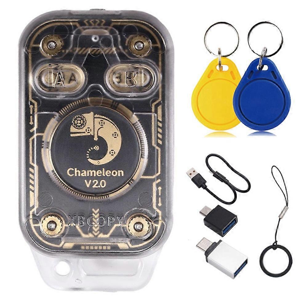 Chameleon V2.0 Rfid-chip-lesegerät, Emulator, Nfc-duplikator + 2xuid-schlüsselanhänger, 125k-kartendekodierung, 13,56 Mhz, Chameleon Ultra