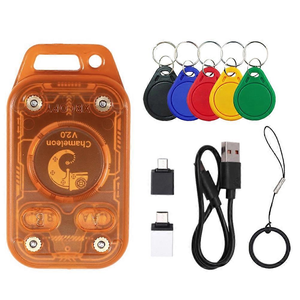Chameleon V2.0 Rfid-chip-duplikator, Chameleon Ultra Lesegerät-emulator, 125k 13,56 Mhz Nfc-karten-dekodierung + 5xuid-schlüsselanhänger