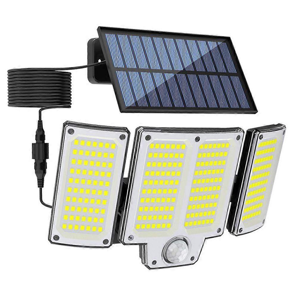 Solar-wandleuchte Mit 280 Leds, Bewegungsmelder Und Solar-flutlicht Mit 3 Einstellbaren Beleuchtungsmodi Für Den Garten