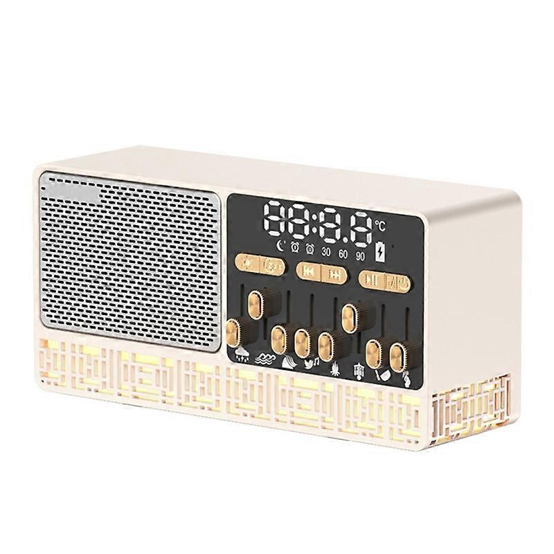 Kabelloser Bluetooth-lautsprecher Mit 8 Natürlichen Klängen Zum Einschlafen, Fm-radio, Musikplayer, Wecker, Tf-kartenleser Und Usb-audioplayer.