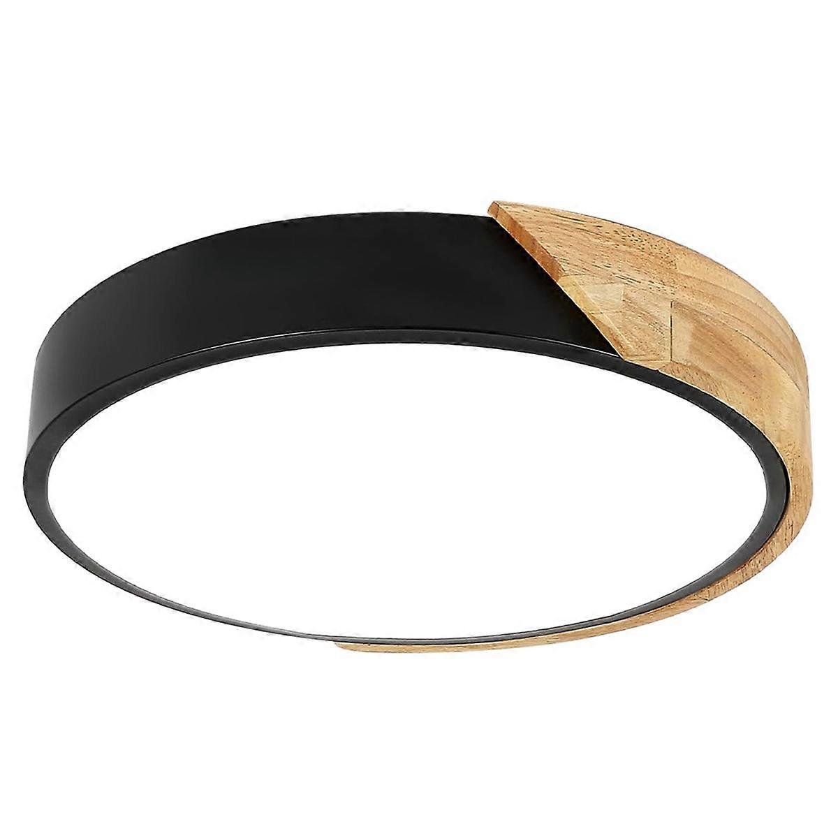 Moderne Runde Led-deckenleuchte Aus Holz, 24 W, 2400 Lm Innenbeleuchtung, 6500 K Weißes Licht, Für Badezimmer Oder Wohnzimmer