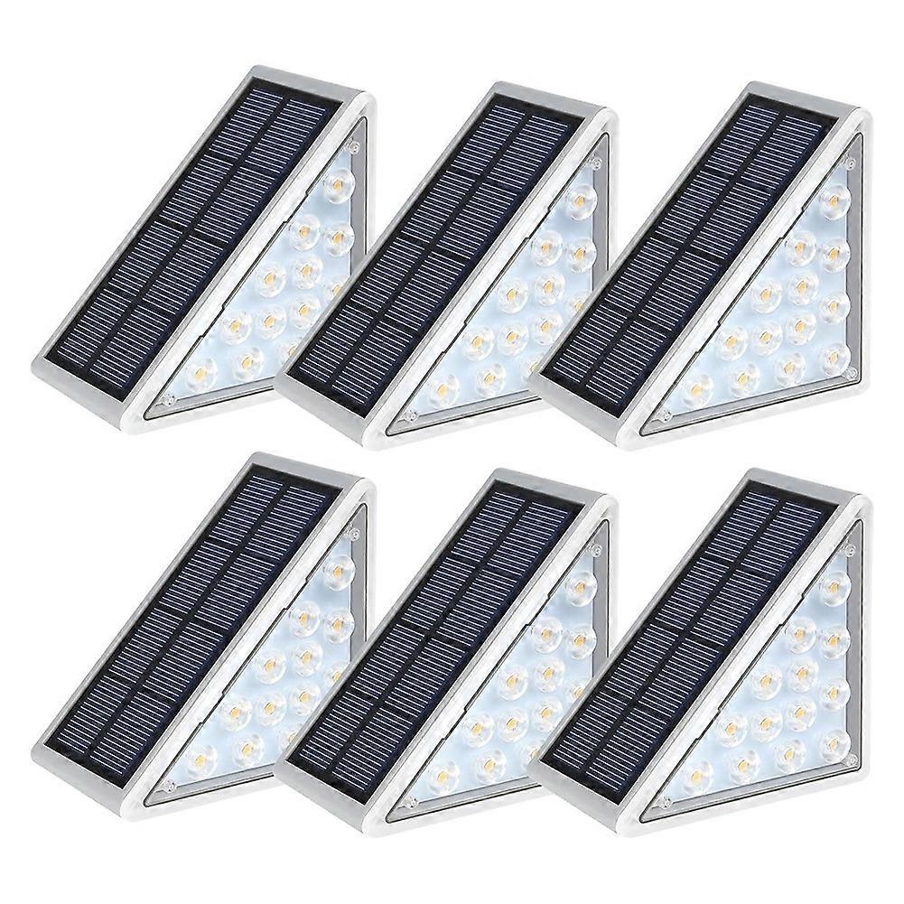 Set Mit 6 Wasserdichten Led-solarleuchten Für Außentreppen, Terrassenbeleuchtung Und Dekoration.