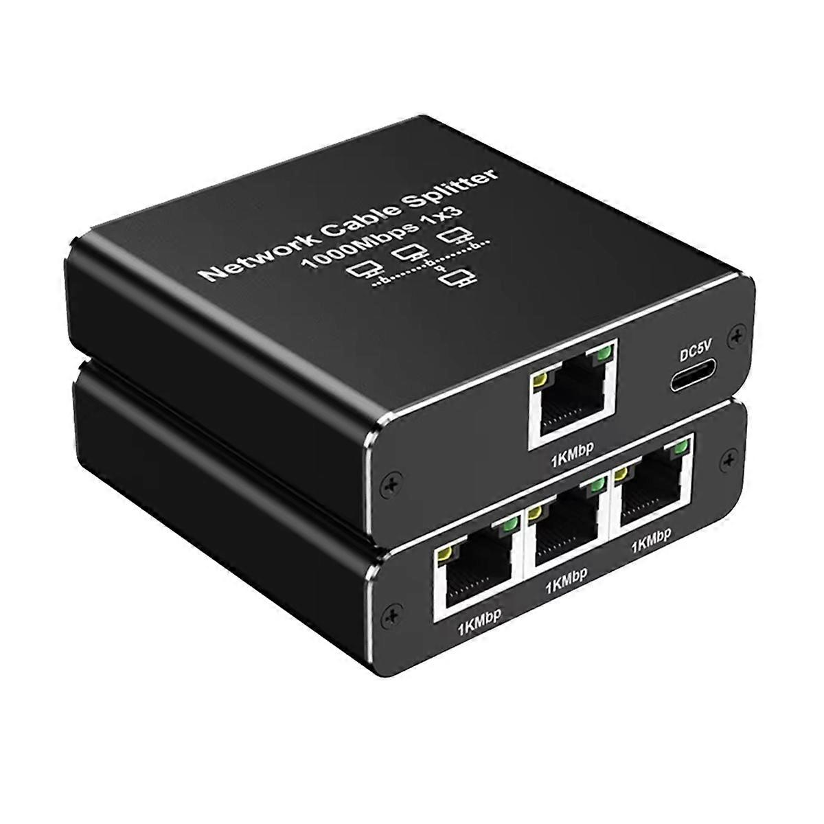 1000 Mbps Ethernet-adapter, Cat 6 Rj45 Gigabit Lan Internet-splitter Für Pc, Laptop, Tv-box Und Router (1 Bis 3 Ports).