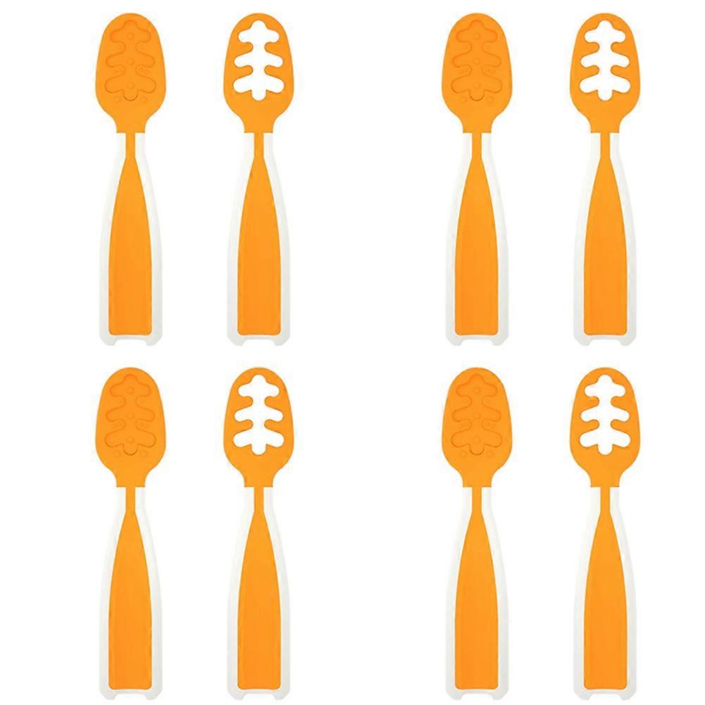 Löffelset Zum Erlernen Des Selbstständigen Essens, Flexible Beißlöffel, Ideal Für Pürierte Speisen Und Zum Erlernen Des Essens, Geeignet Für Babys Ab 6 Monaten.