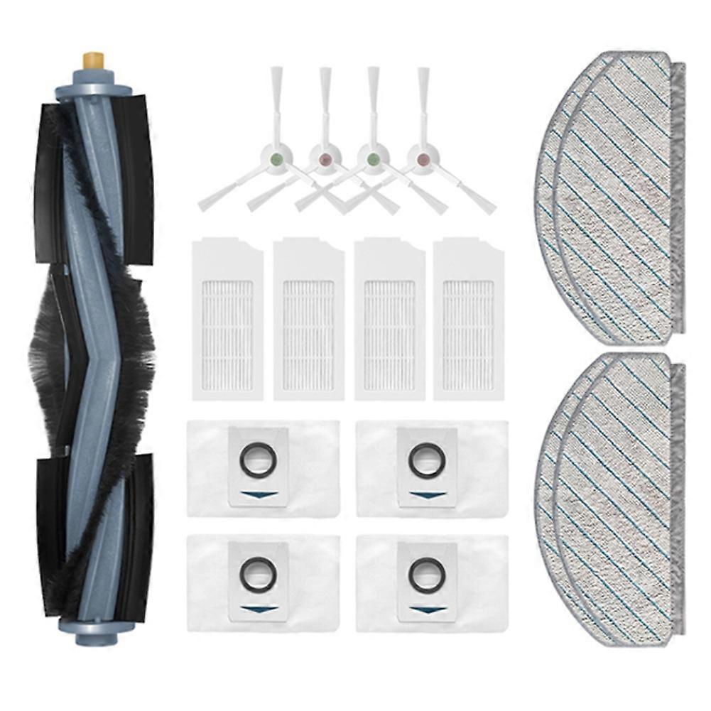 Set Mit 17 Ersatzteilen Für Den Ecovacs T10 / T10 Plus / X1 Plus Saugroboter: Hauptbürste, Filter, Staubbeutel Und Wischmopp.