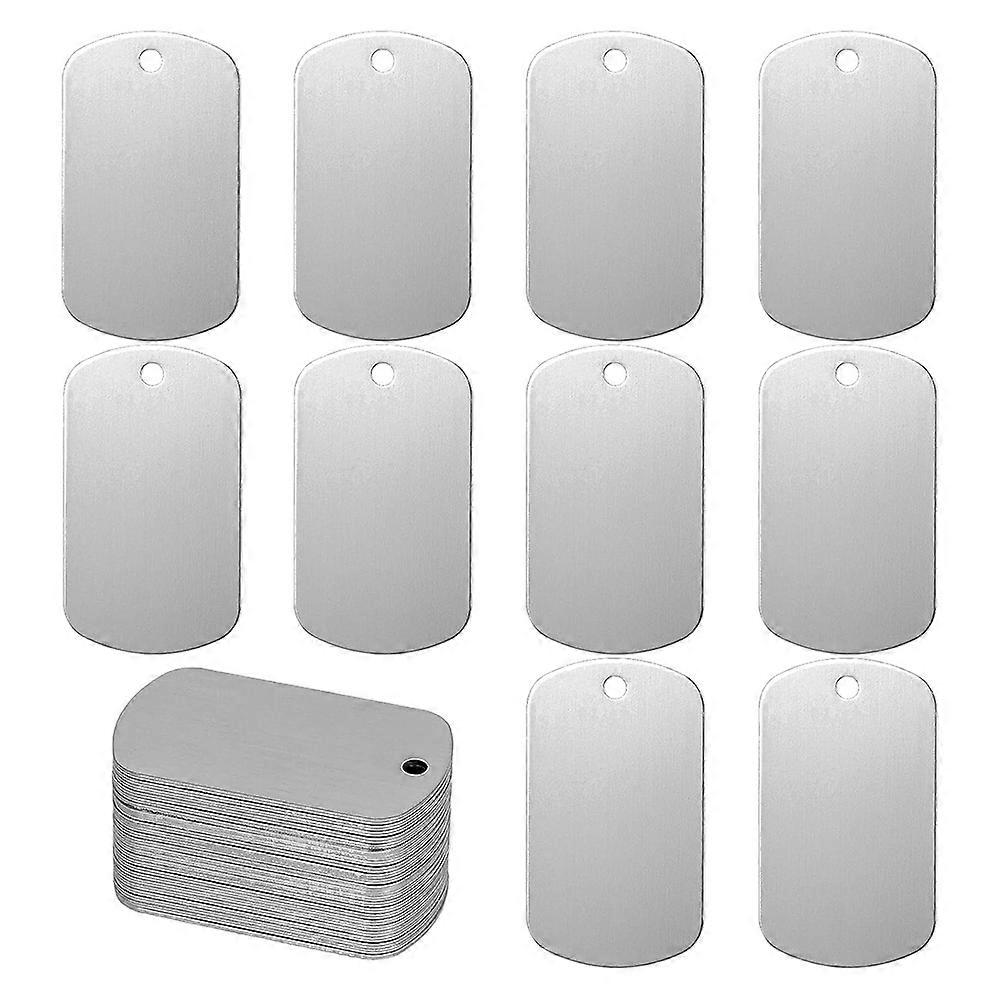 25 Leere Metallstanzetiketten, Leere Aluminiumetiketten, Leere Lasergravuretiketten Mit Loch (quadratisch)